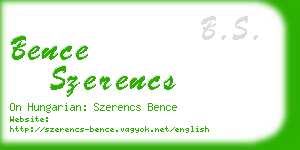 bence szerencs business card